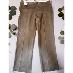 Perry Ellis Cottons Tailored Fit Beige Dress Pants Classic Business Trouse 42/32